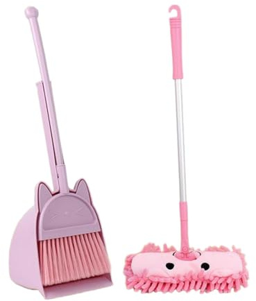SZLIFE Mini Scopa con Paletta per Bambini, Strumenti per la Pulizia della casa, Piccolo aiutante per Le Pulizie domestiche per Bambini in età prescolare, Viola