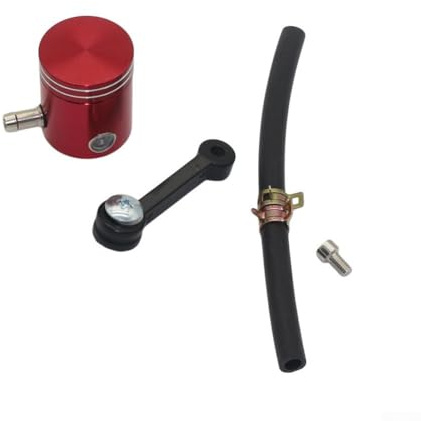 Besttoolifes Serbatoio liquido freno per moto, rosso, per serbatoio dell'olio in alluminio CNC, per frizione anteriore e sistema frenante, in lega antiruggine ad alta resistenza, resistente all'usura