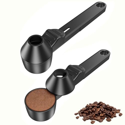 Cucchiaino da caffè con imbuto, 2 cucchiai di misurazione per caffè macinato, Scoop da dosare per riempire capsule ricaricabili, cucchiaio dosatore a manico lungo per polvere di proteine e tè