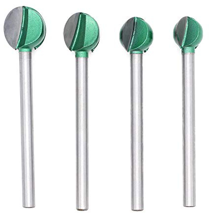 DingGreat 4 tlg 6mm Schaft Oberfräser Hohlkehlfräser, 16/18/20/22 mm Holzbearbeitung Kugelform Fräser Schnitzwerkzeug Kugelfräser Schnitzwerkzeuge