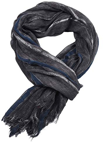 WSLCN Herren Schals Chic Weich Dünn Business Freizeit Herrenschal Fransen C Dunkel Grau 175cm