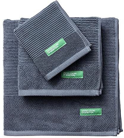 Benetton Set 3PCS BADTUCH Cotton 100% 450 Dark Gray GSM