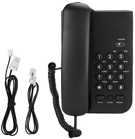 Desktop Corded Telephone Telephone, KX-T3026CID English Landline Phone for Hotel Home Office(black)