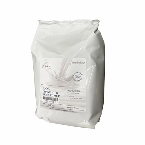 KV&C - Fine Granulated Powder Skimmed Milk 750g The Convenient Powdered Alternative to Fresh Milk for Cooking | Baking | Drinking | Vending (1 Bag (750g))