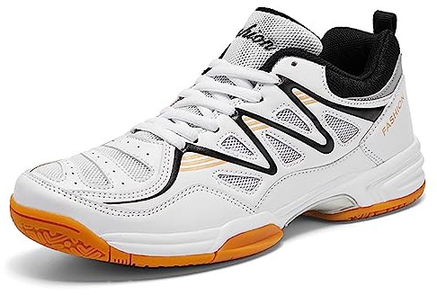 NGARY Zapatillas de pickleball para hombre y mujer, antideslizantes, para squash, tenis, bádminton, tenis para caminar a la moda, Black, 40 2/3 EU