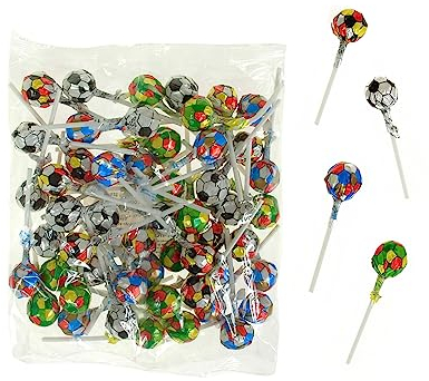Frucht Fußball Lutscher Kugel Cojak 8 Gramm 50 Stück, lollies großpackung einzeln verpackt