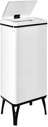 WELL HOME - Cubo de basura inteligente con apertura automática y contacto manual de 60L, 35,5x26x95,5cm color blanco.