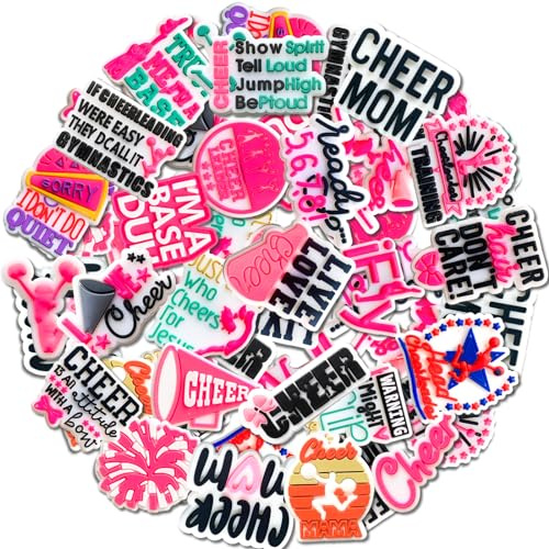 Zanerolan 25Pcs Cheer Shoe Decoration Charms for Croc Clog, Cheerleaders Charms for Adult Party Favor
