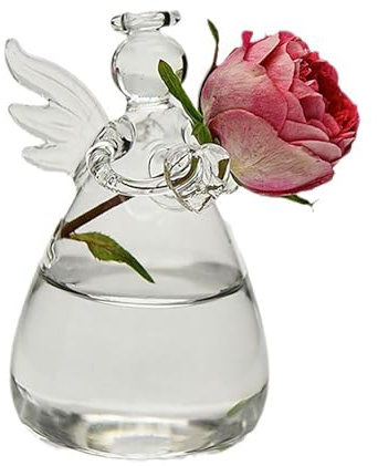 usefulbeauty Jarrón de flores de ángel de cristal, pequeño jarrón hidropónico,Angel Centerpieces colgante Jarrón | Jarrón hidropónico de ángel, Jarrones de maceta hidropónicos de ángel decorativos