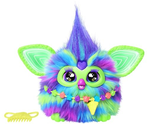 Furby Hasbro Galaxy Peluche Elettronico per Bambini e Bambine dai 6 Anni in Su, Peluche con Luci, Suoni e 5 Modalità Vocali, Collezionabile Multicolore