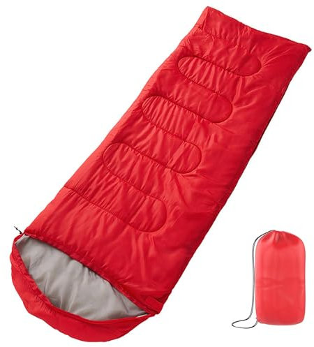 180 x 75 cm, bequemer Schlafsack, Schlafsäcke für Erwachsene, Winterschlafsäcke, Camping-Schlafsäcke für kaltes und warmes Wetter, alle Jahreszeiten (rot)