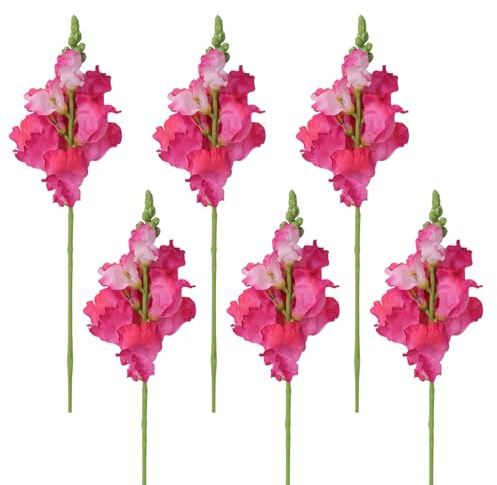 ZHDOKA 16 Tums Konstgjorda Hyacintblommor, 6 St Simulering Hyacint Falska Blommor Lång Stjälkbukett, Bulk Faux Antirrhinum Snapdragon Blommor Grenar för Hembrö