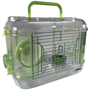 LillipHut Hamster Cage – Portable Small Animal Habitat with Accessories, Durable and Compact Design for Hamsters, Gerbils, and Small Pets (Green, Mini)