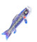 DECOMELODY Karpfen-streamer Fischereinetz Hängende Dekorationen Für Den Außenbereich Zubehör Für Aquarien Glocken Streamer-fischflagge Muscheln Jubiläums-windspiele Japan Satin- Blue