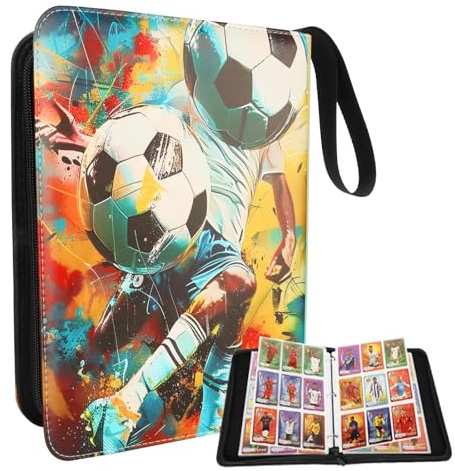 Samlaralbum för fotbollskort, 50 sidor, kapacitet för 900 kort, fotbollskortalbum, samlaralbum, fotbollskort att samla och byta