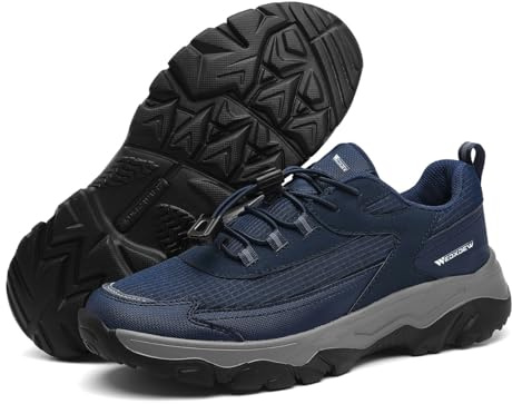 WEDXDEW Zapatos Ancho Especial Hombre Zapatillas Sin Cordones Hombres Deportivas de Estar Por Casa DiabéTicos zapatillas deporte sin cordon hombre(Blue,39 EU)