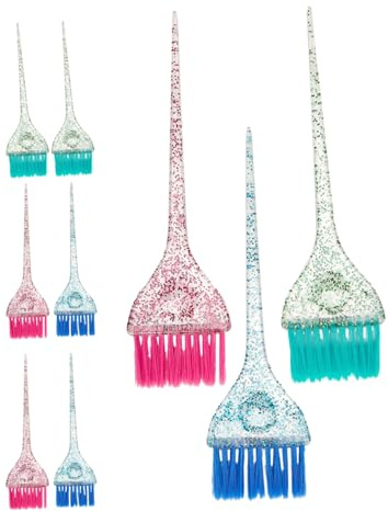 Veemoon 9pcs Hair Dye Applicator Brushes with Ergonomic Handle for Salon and DIY Use Versatile Hair Color Tools for Highlights Balayage Root Touchups Ensuring Even Vibrant Application for