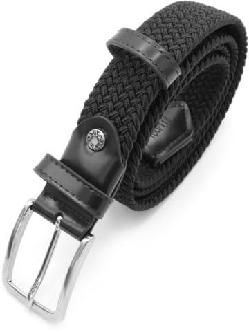 Navigare Cintura Elastica Intrecciata Made in Italy, E , Con Inserti in Vera Pelle, Donna Uomo