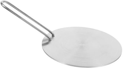 AUTSUPPL Induktionskochfeld Adapterplatte 18cm Edelstahl Wärmeverteiler mit Abnehmbarem Griff für Induktions und Gasherde Kochgeschirradapter