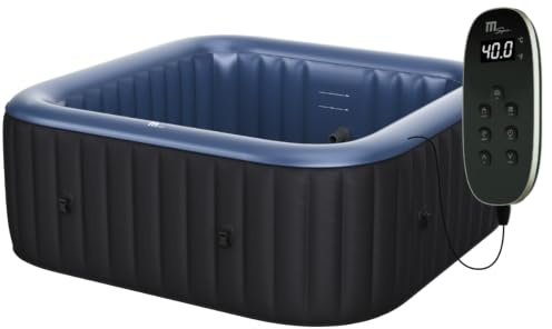MSpa Tekapo SPA Hinchable Cuadrado 4 Personas con hidromasaje Air Jet, calefacción, filtración Inteligente, ozono y desinfección UVC