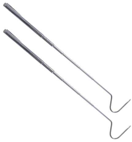 CLISPEED 2pezzi Ganci Telescopici per Rettili in Acciaio Inossidabile da Strumenti Resistenti per Cattura Serpenti Ganci Estensibili Sicuri e Leggeri per Manipolazione Rettile Senza Danno