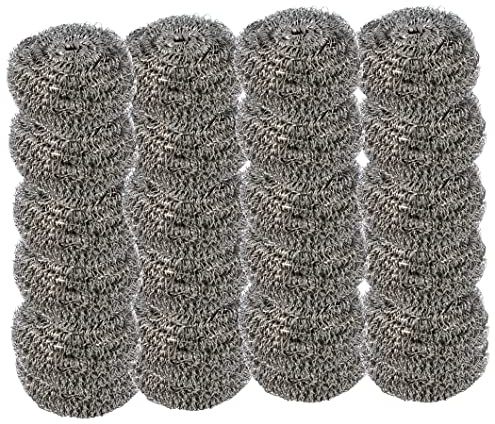 Superio Stainless Steel Scourers Steel Wool Scrubber Pad Used for Dishes, Pots, Pans, Grill, Stoves, and Ovens, Easy scouring for Tough Kitchen Cleaning Pack of 24
