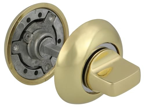 Amig - Muletilla con llave de punto Mod. 50R-KD - Combinación cilindro-condena - Latonado - Aumenta la seguridad en puertas de entrada - Para puertas de 35 a 45 mm de espesor - Roseta de Ø54 mm