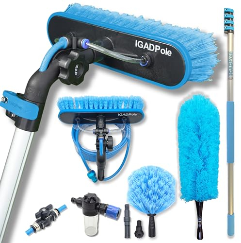 IGAD Pole 17feet Washing Kit: Water-fed Brush, Soap Dispenser and Hose Tap