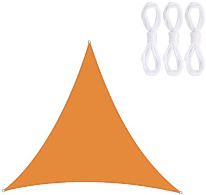 ENEN Vela Ombreggiante Impermeabile, Vele Ombreggianti Triangolare 3m/4m/5m/6m Tenda a Vela per Esterno Telo Tenda da Sole, Vela Ombreggiante per Giardino Terrazza (2x2x2m,Arancione)