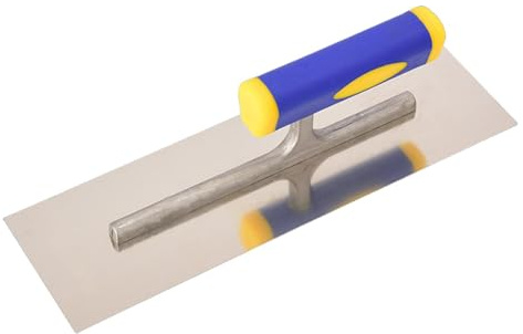 Whtkoph Cazzuola per Finitura Intonaco, Utensile Manuale in Acciaio Inossidabile, Angoli Squadrati Professionali, Cazzuola per Cemento, Utensile per Intonacat, 240 mmx90 mm