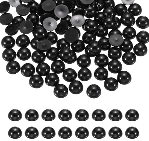 sourcing map 600 piezas de media perla para manualidades, perlas de imitación de plástico de 8 mm con parte trasera plana, cuentas sueltas de diamantes de imitación para manualidades, ropa, vaso