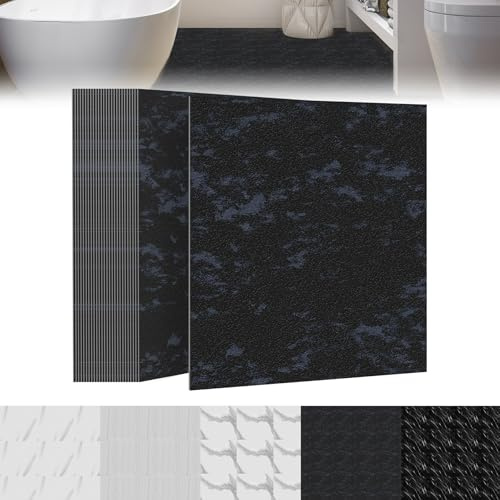 Froadp Självhäftande PVC-golvbeläggning 30 x 30 cm kakellook vinylgolv kvadrat golvplattor 2,5 m² halkfri vattentät kakeldekaler för vardagsrum, kök, badrum och balkong – 27 stycken, typ D