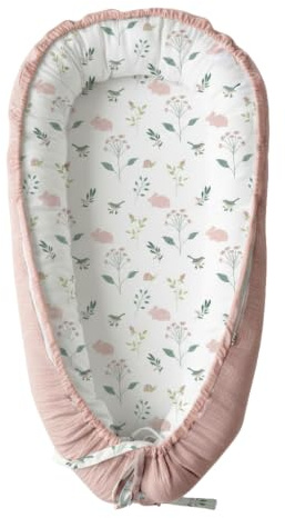 LADIDA Baby Nest Pod 100% Cotton, Soft Breathable & Washable (Pink)