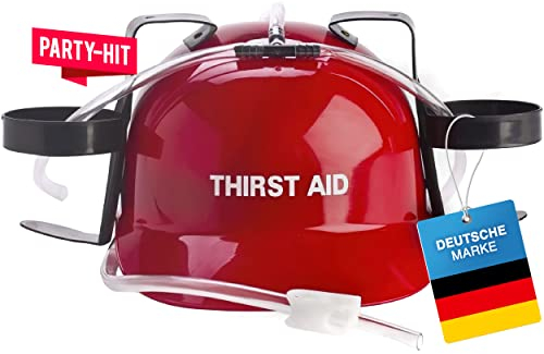 GOODS+GADGETS Party Trinkhelm für Erwachsene; Bier-Helm mit Dosenhalterung; JGA Saufhelm & Getränkehalter Partyhelm; Bauarbeiter-Helm Partyzubehör (Trinkhelm)