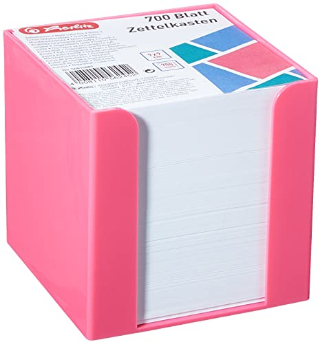 Herlitz 50015887 Zettelkasten 9 x 9 cm mit 700 Blatt, indonesia pink