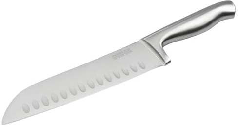 Nirosta 41832 Couteau de cuisine Santoku, Couteau à découper, Lame de 18 cm, Argenté, Acier inoxydable, 31 x 5cm