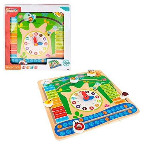 WOOMAX 43896 - Reloj Calendario Educativo de Madera