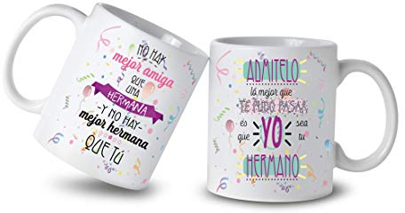 Los Eventos de la Tata. Tazas para Hermanas Te Quiero (Hermano)