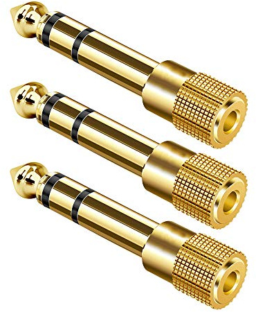 Klinke Adapter 3,5mm auf 6,35mm für Piano 3 Stück, Ancable 6,35mm 1/4“ Klinken Stecker auf 3,5mm 1/8”Klinken Buchse aux Audio Adapter mit Vergoldete Kontakte für Keyboard Kopfhörer Lautsprecher amp