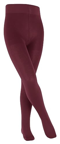 FALKE Unisex Kinder Strumpfhose Family K Ti nachhaltige Baumwolle dick einfarbig 1 Stück, Rot Ruby 8830, 80-92