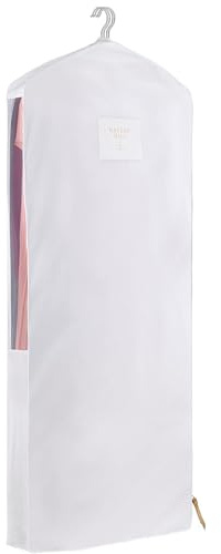 Hayden Hill Luxury Organic Cotton Garment Bag - Long 58 Inch - Breathable Hanging Dress Cover - For Clothes, Full Length Clothing, Coats and Suits - Clothes Covers Protector Bags - Carbon Neutral