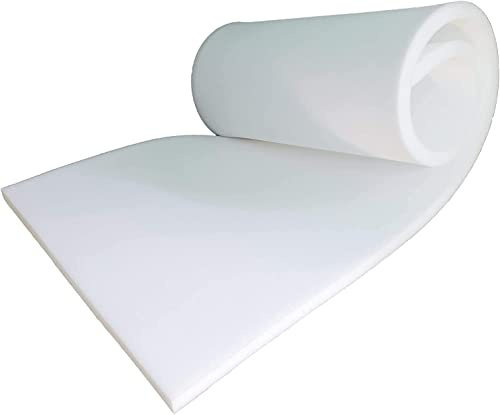 EDOW Premium High Density White Upholstery Foam Sheet for Cushions Window Seat Pads Sofa Dinning Indoor Floor mat Wheel Chair Bench Outdoor Chair Padding 60x20x 1
