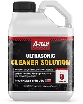 A-Team Performance Ultrasonic Cleaner Solution - 1 Gal (128 Fl Oz) Concentrate 1:8 - Ultrasonic Carburetor & Engine Parts Cleaning Solution