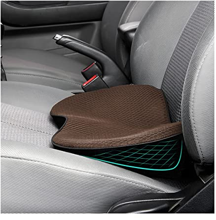 CGEAMDY Cuscino per Sedile Auto, Cuscino del Sedile a Cuneo, Cuscino Universale Memory Foam Schiena per Auto, Cuscino Lombare Auto Lavabile, Traspirante, Per Auto, Furgoni e Camion (Marrone)