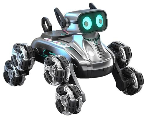 auvstar 8WD Roboter Hund Kinder,Ferngesteuerter Spielzeug mit Gestenerkennung,Robohund mit Musik und LED Leuchten,Roboterhund für Kinder,Spielzeug Geschenk ab 3 Jahren