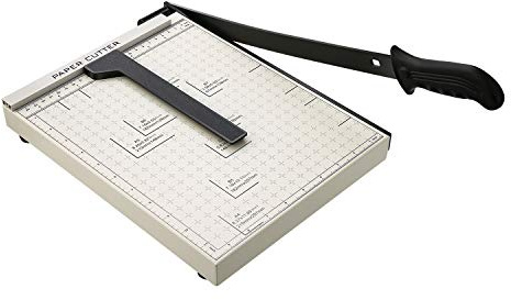 Nictemaw Taglierina per carta A4 Professionale, Ghigliottina per Carta 47cm, Tagliacarte Ufficio 10 Fogli, Leva con Scala Centimetrata, Bianco
