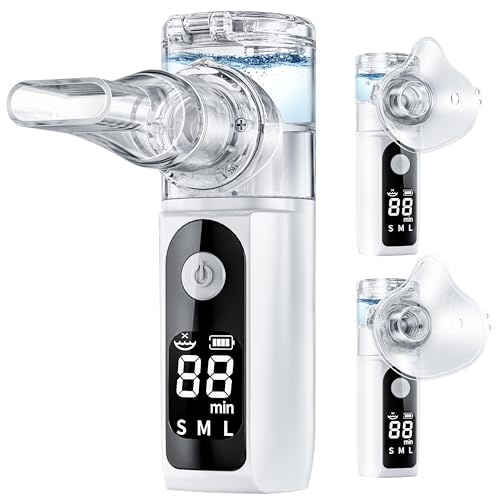 YOZISS Nebuliser Machine for Adults, Portable Nebuliser Rechargeable, Nebuliser Machine with Cleaning Function, mesh Nebulizer for Adults Kids Home Travel