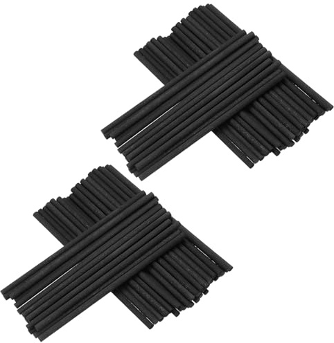 PATIKIL 100 Varillas De Madera De 1/5 X 6 Sin Acabar Para Manualidades | Palos Para Proyectos DIY Flores Pasteles Varillas De Madera Dura Color Negro