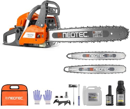58CC Gas Powered Chainsaw with 18 20 Inch Bar Chain Ergonomic Chainsaw Quick Stop Chain Brake Anti-Vibration System, 2-Cycle Petrol Motosierra De Gasolina for Tree Cutting Firewood Wood Yard Cleaning