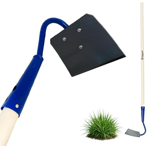 Crisalide - Tondeuse à mauvaises herbes avec poignée 150 cm en bois de hêtre – houe manuelle de jardin en acier – Outil de désherbage précis pour jardin, parterres de fleurs et sol